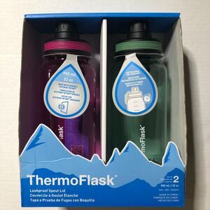 Thermoflask 32oz Premium Double  Motivational Waterbottle with Straw, Lid, Times
